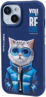 3D Gözlük Fermuar Kedi Nakış Kabartmalı Cute Kılıf