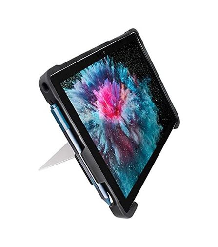 3DMakerpro 131611435 Microsoft Surface Pro Darbe Emici Tablet Kılıf Rugged Sert Koruyucu Kapak Uyumlu Pro 7 Pro 6 Pro 5 Pro 4 Hybrid Pc Tpu Çerçeve Kickstand Destekli Kalem Yuvalı Siyah