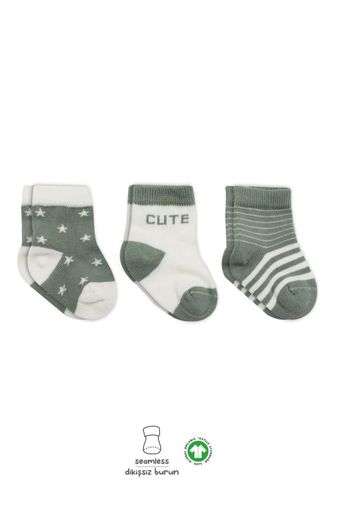 3'Lü Penye Cute Stars Soket Çorap BS10115 Nil