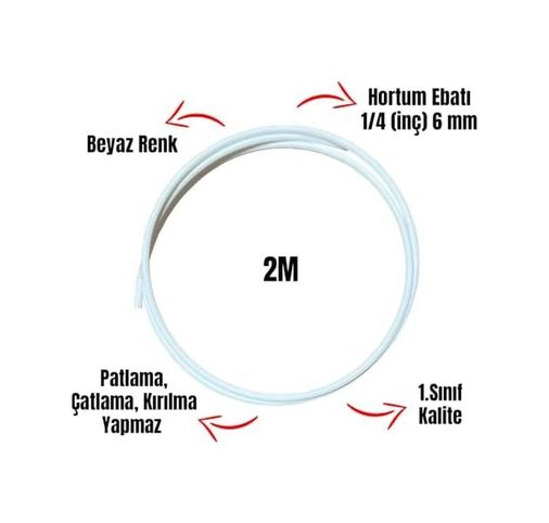3M 57855210126593180184975 Su Arıtma Cihazı Hortumu 6 Mm 1/4" İnç 2 Metre Tüm Markalara Uyumludur