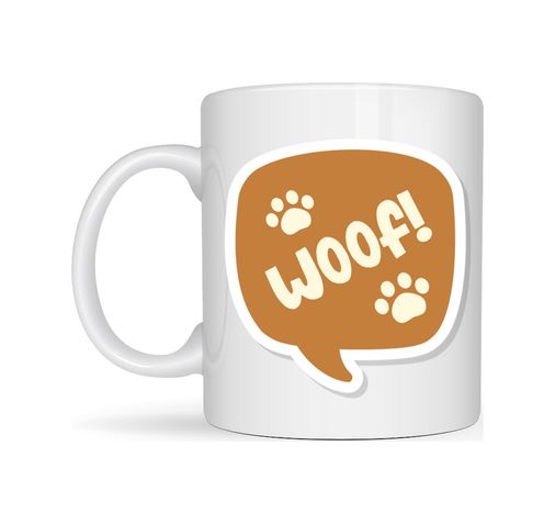 3MDMyNzQ5MDg5MA-BLNC Woof Köpek Temalı Porselen Kupa Model 54 Sevimli Patili Tasarım, Kahve & Çay Kupası, Hayvanseverlere Özel Hediye Diğer