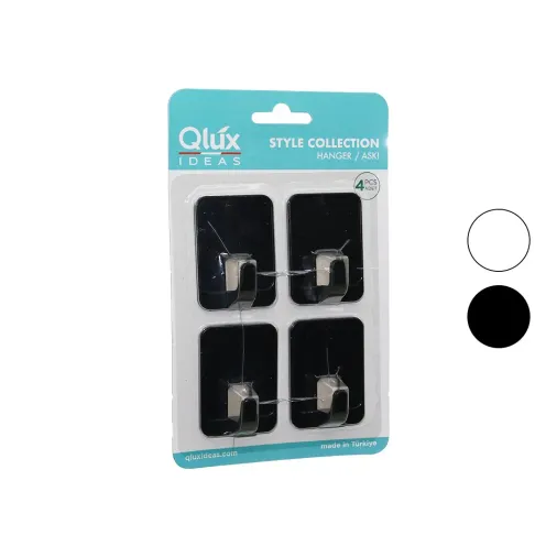 4PCS CLOUD ASKI NO-2 SİYAH - BEYAZ PLASTİK YAPIŞKANLI MONTAJ (4745)