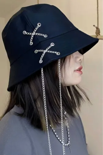 5550013009942777S Unisex Zincirli Bucket Şapka