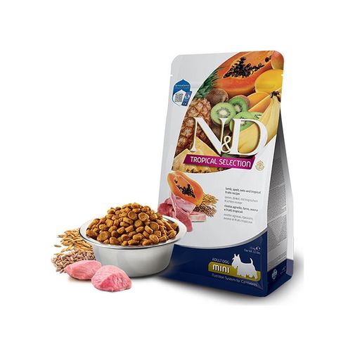 56508135 N&d Tropical Selection Kuzu Etli Ve Tropikal Meyveli Mini Irk Yetişkin Köpek Maması 5 Kg