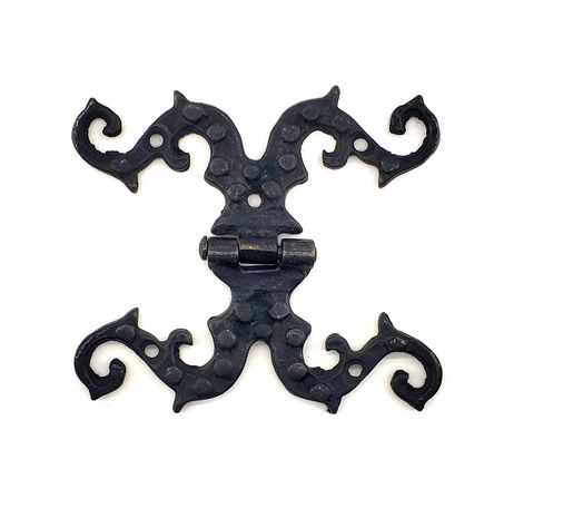 67952143 Antika Tarz Dekoratif Pirinç Süslü Menteşe - 100X90 Mm, Oksit Diğer