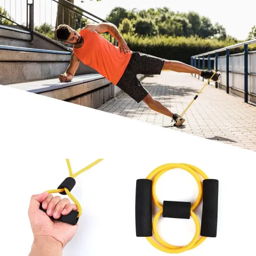 8 Şeklinde Direnç Bandı Yoga Plates Ve Vücut Geliştirme Egzersiz Bandı (4745)
