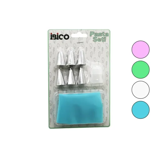 8PCS  PASTA SÜSLEME SETİ  1AD-KREMA TORBASI - 6AD-METAL + 1AD-PLASTİK UÇ (4745)