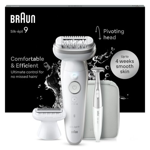 9‑241 Silk‑Épil 9 Epilatör Kablosuz Islak & Kuru Kullanım Smartlight Işıklı Geniş Pivot Başlıklı Kalıcı Pürüzsüzlük