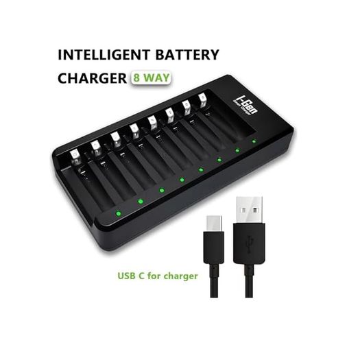Abell 133249897 I-Gen G827 8&apos Li Pil Şarj Aleti + 8 Adet Aa 2700 Mah Şarj Edilebilir Aa Şarjlı Kalem Pilli Set 1.2V Ni-Mh