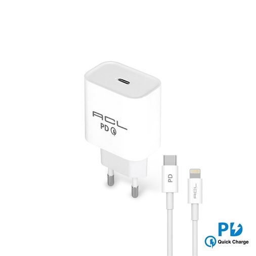 AC-1L3 Acl L3 Powerclassic™ Pd Quick Charge 3A Type-C To Lightning Duvar Şarj Aleti