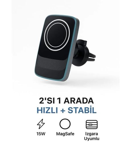 ACL rdEbk01GHe Aw22 2In1 15W 3A Magsafe Wireless Kablosuz Şarjlı Ve Telefon Tutucu