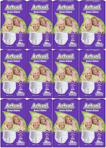 Actual Emici Külot Yetişkin Bezi XL - Extra Large - Ekstra Büyük (Islaklık Göstergeli) 360 Adet (12PK*30)