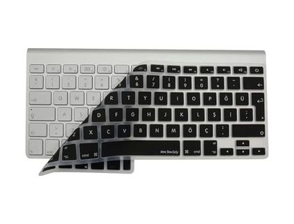 Aebo 131611559 Apple Magic Keyboard A1314 A1243 Türkçe Q Uyumlu Klavye Koruyucu Uk İngilizce Iso Ters L Enter Silikon Kaplama Ultra İnce Kaymaz Toz Ve Sıvı Koruma Keyboard Cover Siyah
