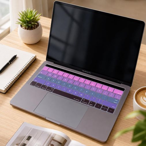 Aebo 131611713 Us İngilizce Klavye Koruyucu Macbook Pro 13 15 Touch Bar Uyumlu A1706 A1989 A2159 A1707 A1990 Amerikan Düz Enter Ansı Silikon Keyboard Cover Pembe Mavi