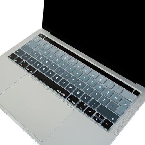 Aebo 132313567 Türkçe Q Klavye Koruyucu Macbook Pro 13 15 Touch Bar Uyumlu A1706 A1989 A2159 A1707 A1990 Uk Iso Ters L Enter Silikon Keyboard Cover Siyah Gri 60302286