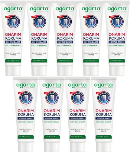 Agarta Doğal Tam koruma Diş Macunu 90 ML Onarım & Koruma (9 Lu Set)