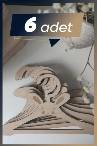 AHWALL AWÇAS02 Ahşap Mdf Çocuk Askısı 6 Adet Sevimli Askılık Bebek Askılığı