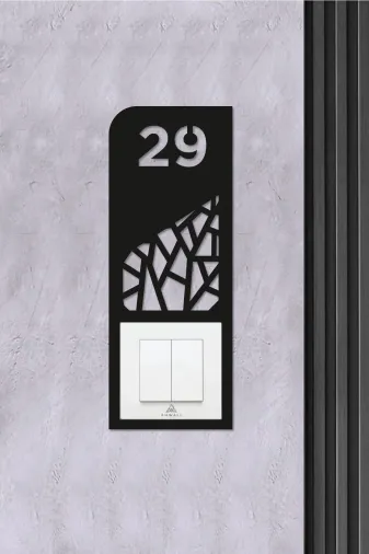 AHWALL WOODWORKING AWKP029 Dekoratif Daire Kapı Numarası Zil Priz Çerçevesi, No: 29