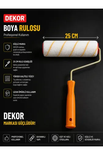akatsuki 25cmm Dekor Boya Rulosu 25 Cm Profesyonel Rulo Fırça