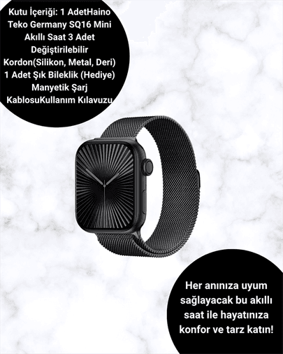 Akıllı Saat SQ-16 Mini Series 10 | Unisex Tasarım, Sağlık ve Spor Takibi