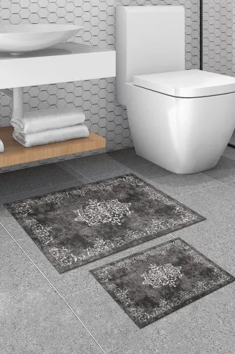 ALANUR 510616 Trend Kaymaz Taban Dijital Banyo 2'li Klozet Takımı Gri