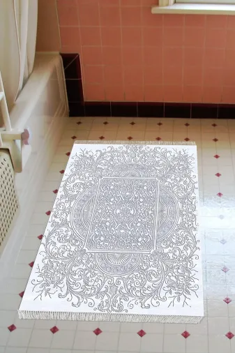 Alanur Home 1488-Trend-Banyo Eko Trend Djt Banyo Paspası Yıkanabilir Kaymaz Taban 1488 Modern Mavi