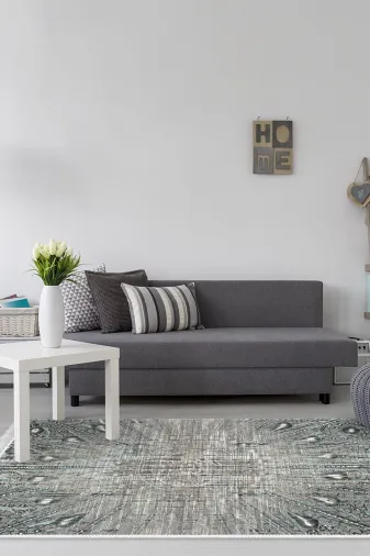 Alanur Home 743-Trend-2 Eko Trend Djt Halı Yıkanabilir Kaymaz Taban 743 Modern Mavi