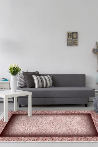 Alanur Home 767-Trend-2 Eko Trend Djt Halı Yıkanabilir Kaymaz Taban 767 Bordürlü Bordo