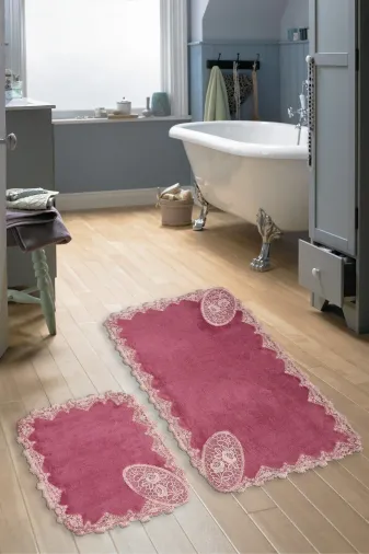 ALANUR VİYANA Viyana Welsoft Dantelli Banyo 2'li Klozet Takımı Fuşya