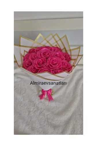 almiraevsanatları solmayan gül buketi pembe643 Solmayan Gül Buketi Pembe