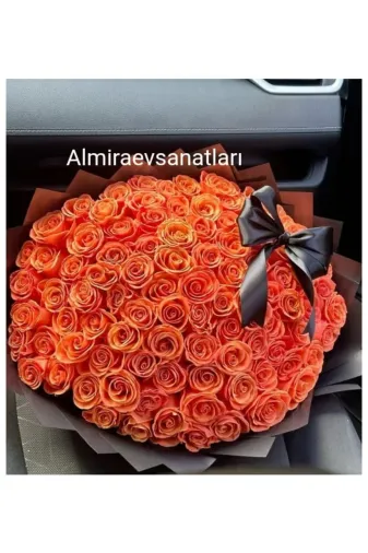almiraevsanatları solmayan gül buketi turuncu321 Solmayan Gül Buketi Turuncu