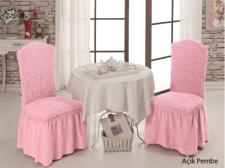 altın kelebek( evory)bürümcük etekli sandalye kılıfı 2 li pk a pembe