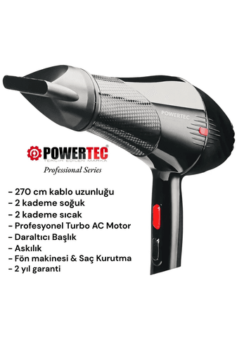 aMmyALI0th Powertec Tr-701 Profesyonel Fön Makinesi 2500 Per