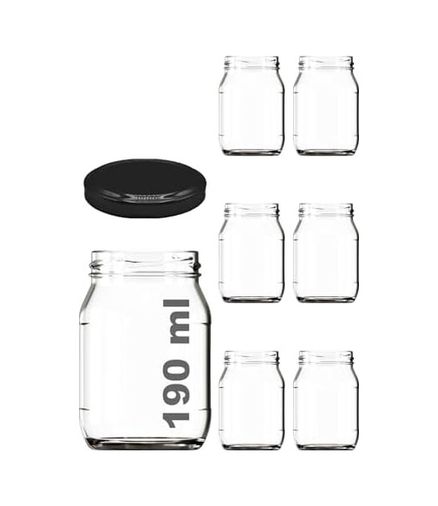 Anda 57855210125589880184975 Afracam 190 Ml Şeffaf Kavanoz 190 Cc Konserve Metal Kapaklı Cam Kavanoz 6 Adet 12 Izgara