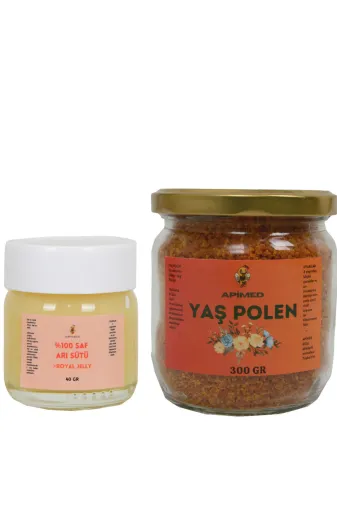 APİMED ASDASD654654 Ari Sütü (40Gr) (Plastik Kapak)+Yaş Polen (300Gr)