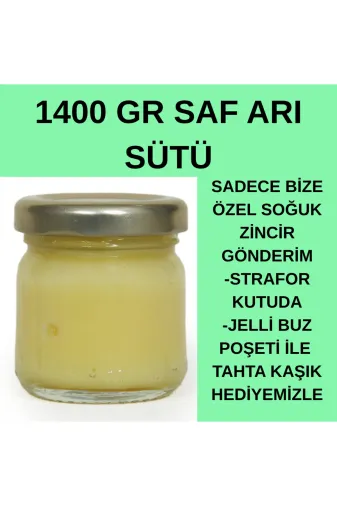 APİMED DSVSDG4345 Muhteşem Firsat (1400Gr) Saf Ari Sütü Strafor Kutuda Buz Poşeti̇ İle Gönderi̇m+Tahta Kaşik