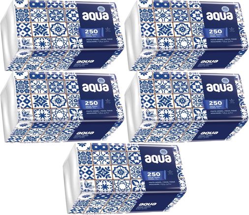 Aqua Pratik Mendil 250 Yaprak Tekli Pk 5 Li Set