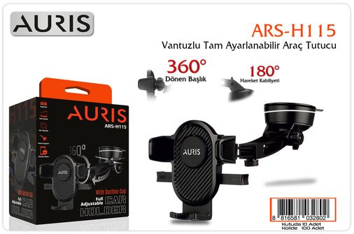 Ars-H115 Vantuzlu Tam Ayarlanabilir Araç Tutucu