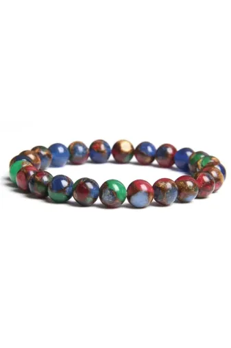 ART LİFE DOĞALTAŞ Natural Stones artlife101030 Sertifikalı Doğal Mozaik Renkli Kuvars Taşı Bileklik