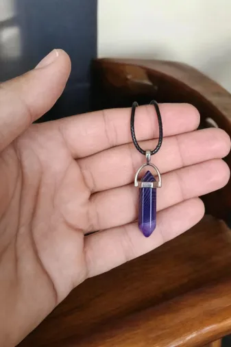 ART LİFE DOĞALTAŞ Natural Stones artlıfedoğaltaş600298 Mor Akik Çivi Model Kolye Hediyelik