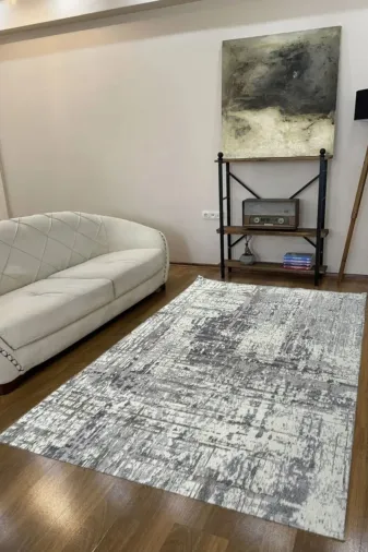 Aşina TYCFEAARQN169833884367868 Spor Gri Renk Akrilik Leketutmaz Silinebilir Antibakteriyel Dört Mevsimlik Dokuma Taban Kesme Yolluk
