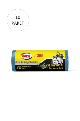 Astra Market TYB7HHU53E79AIK945 J-350 Jumbo Boy Çöp Torbası 80 X 110 Cm 10 Lu Rulo X 10 Paket = 100 Adet (Mavi) - Lisinya