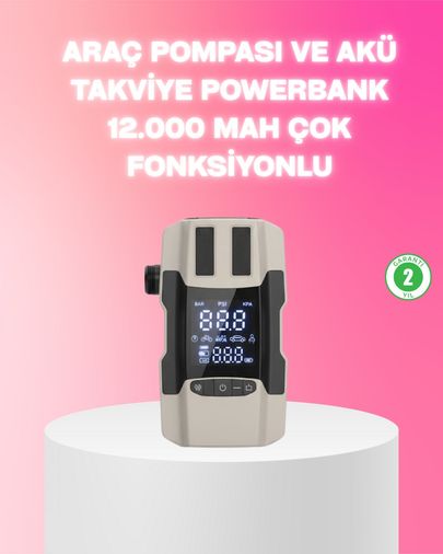 ASTRALTECH 116859980 Araç Hava Pompası Ve Akü Takviye Powerbank 12.000 Mah Çok Fonksiyonlu