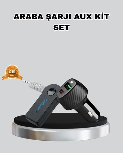 ASTRALTECH 116891783 Aux Bluetooth Adaptör Ve 38W Hızlı Araç Şarj Cihazı Seti