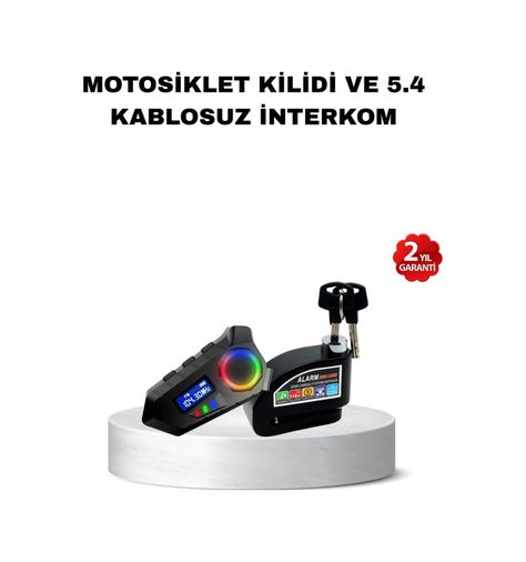 ASTRALTECH 116891786 Bluetooth 5.4 İntercom Ve Alarmlı Disk Kilidi Seti Güçlü Ses Ve Güvenlik