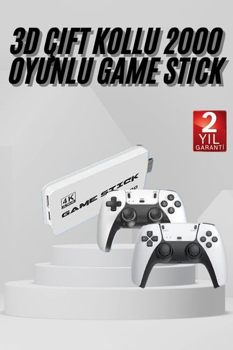ASTRALTECH 98286980 Yeni Nesil 3D 4K 2000 Oyunlu Game Stick Oyun Konsolu Çift Konsol