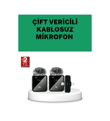 ASTRALTECH TRİTHLTUCZZZF15YAKAKAMERA-1-BLNCCC Canlı Yayın Ve Video Çekimleri İçin Çiftli Kablosuz Yaka Mikrofon