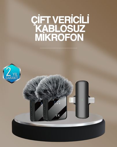 ASTRALTECH TRİTHLTUCZZZF15YAKAKAMERA-BLNCCC 2 Li Kablosuz Yaka Mikrofonu Type-C Ve Lightning Uyumlu Profesyonel Set