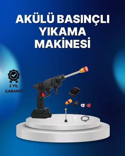 ASTRALTECH TRİTHLTUCZZZTEKBATARYALIARAÇYIKAMA-4-BLNCCC Kablosuz Taşınabilir Basınçlı Yıkama Tabancası Köpük Şişeli