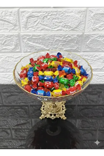 atabey home RANDİSALATA Ayakli Gold Şekerlik & Salata & Kisir & Makarna & Sunum Kasesi & Bayram Şekerliği 21 Cm